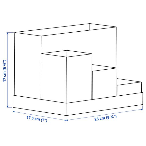 ІКЕА TJENA ТЙЕНА, 603.954.52 - Підставка для канцелярськ приладдя, 18х17см, Набір включає: 5 ящиків для зберігання (1 шт. 8, 2x8, 2х5см), 1 шт (8, 2x8, 2x9см), 1 шт (8, 2x8, 2x13см), 1 шт (24, 6x8, 8x17см) і 1 шт. (25x17, 5x2, 8см). 603.954.52 фото