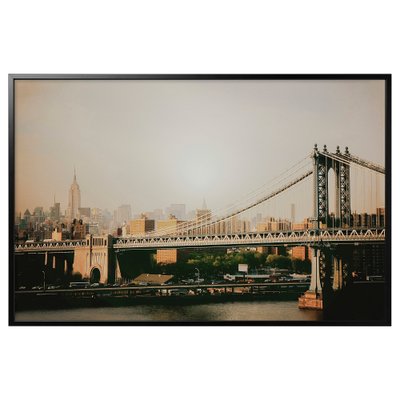ІКЕА BJÖRKSTA БЬЙОРКСТА, 493.848.55 - Картина з рамкою, Міст на Манхеттені, 118 х 78см 493.848.55 фото