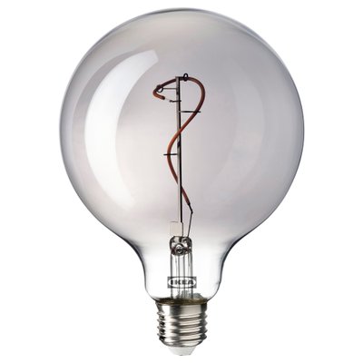 ІКЕА MOLNART, 205.134.81 - Світлодіодна лампа E27 140 люмен, круглий прозоре скло, 125 мм 205.134.81 фото