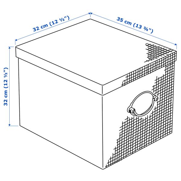 ІКЕА KVARNVIK, 004.594.80 - Коробка для зберігання з кришкою, 32x35x32см 004.594.80 фото