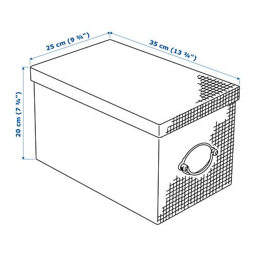 ІКЕА KVARNVIK, 104.128.78 - Коробка для зберігання з кришкою, 25x35x20см 104.128.78 фото