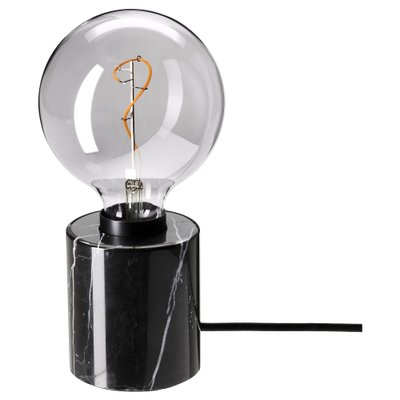 ІКЕА MARKFROST / MOLNART, 594.818.94 - Настільний світильник із лампою, сіре прозоре скло, 125 мм 594.818.94 фото