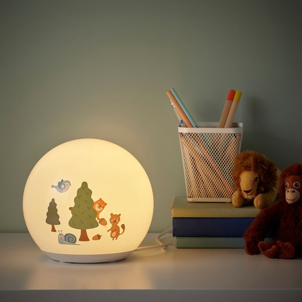 ІКЕА BRUMMIG, 305.261.19 - LED настільна лампа, лісовий візерунок 305.261.19 фото