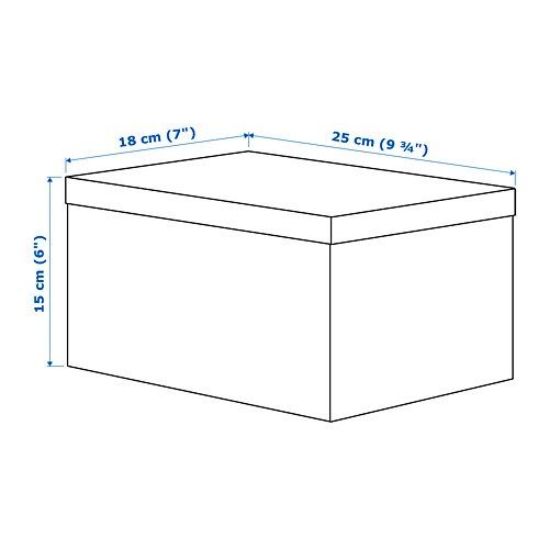 ІКЕА TJENA ТЙЕНА, 103.954.21 - Коробка для зберігання з кришкою, 18x25x15см 103.954.21 фото
