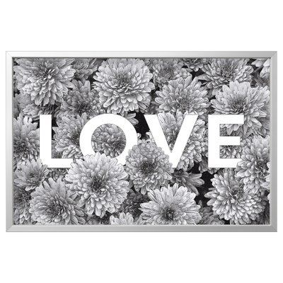 ІКЕА BJÖRKSTA БЬЙОРКСТА, 294.716.60 - Картина з рамкою, квіткова любов, сріблястий, 118 х 78см 294.716.60 фото